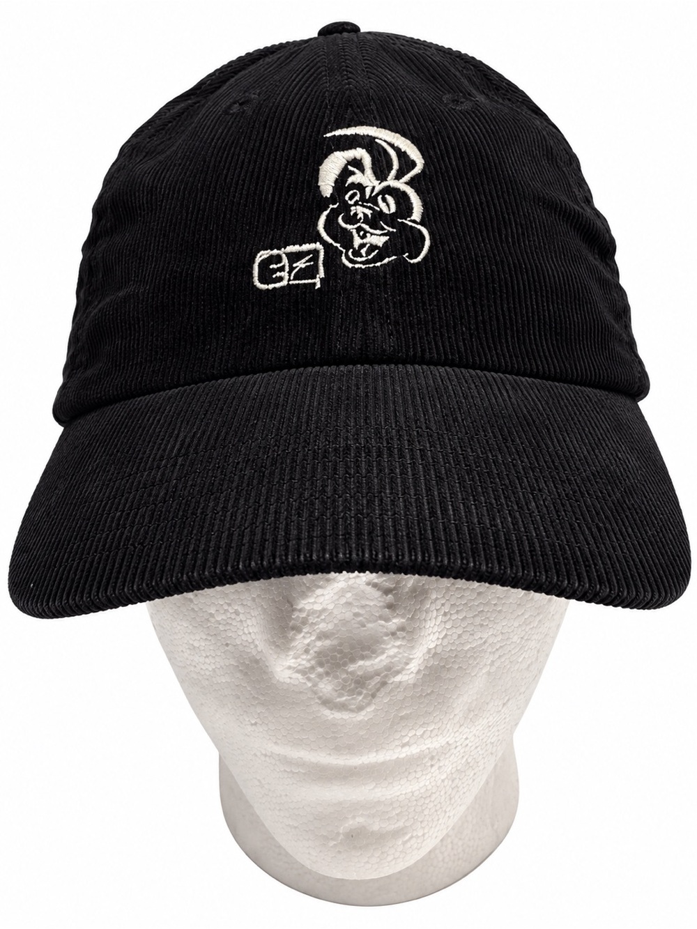 Green Day Punk Bunny Coffee Hat Black Corduroy Embroidered Bunny Cap